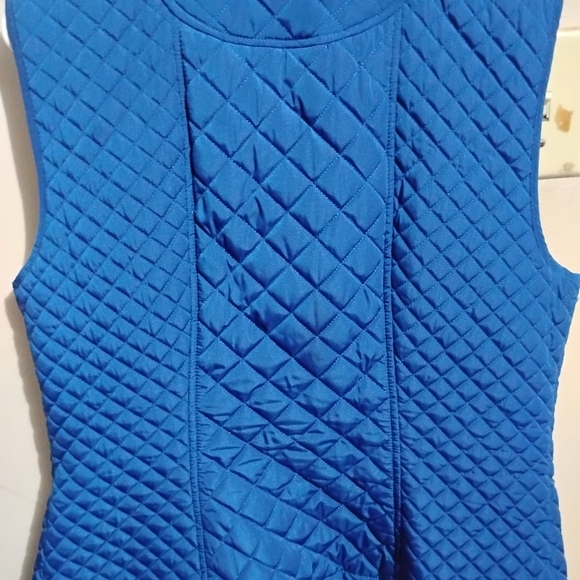 Calvin Klein Quilted Vest Blue Hand Warmer Style Pockets Sz XS - Picture 9 of 13